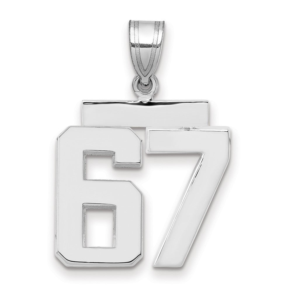 14kw Medium Polished Number 67 Charm