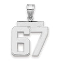14kw Medium Polished Number 67 Charm