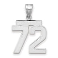 14kw Medium Polished Number 72 Charm