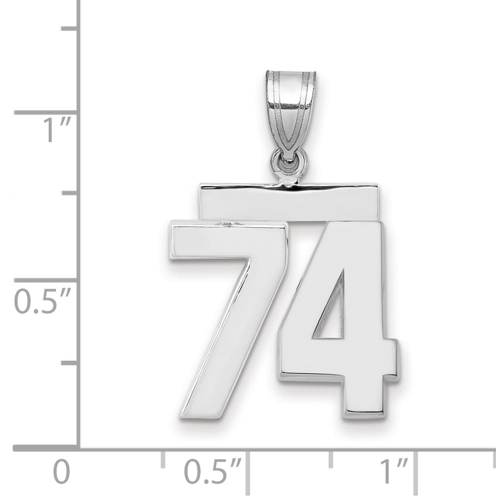14kw Medium Polished Number 74 Charm