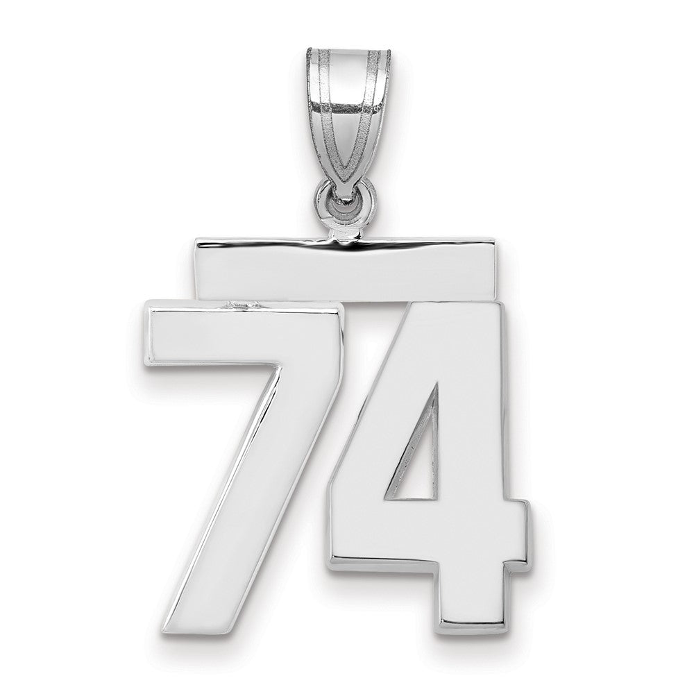 14kw Medium Polished Number 74 Charm