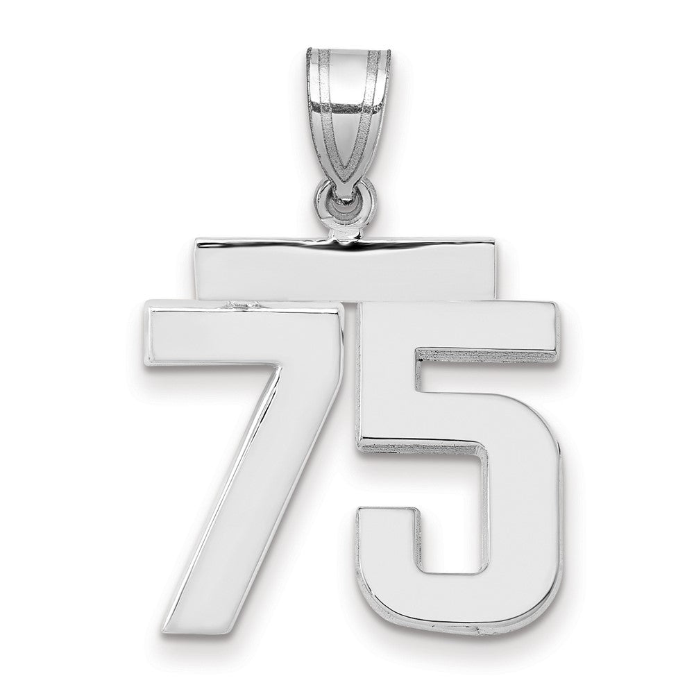 14kw Medium Polished Number 75 Charm