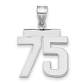 14kw Medium Polished Number 75 Charm