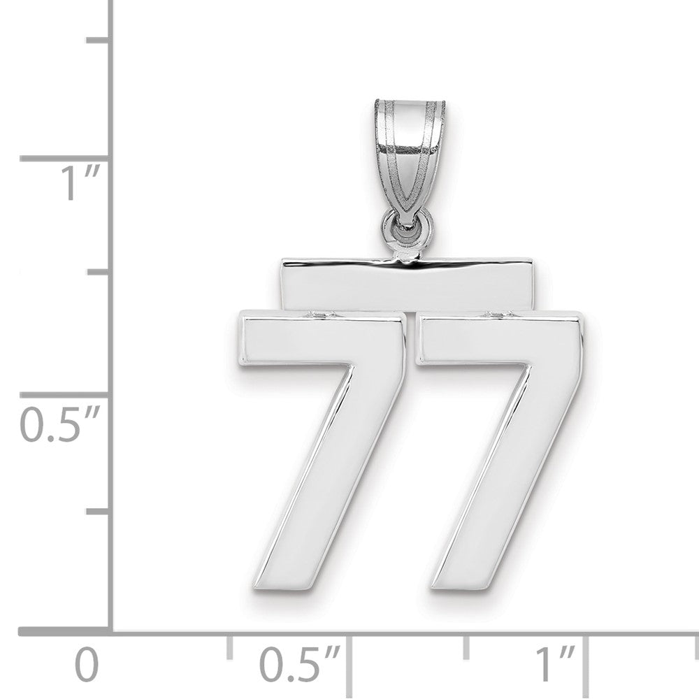 14kw Medium Polished Number 77 Charm