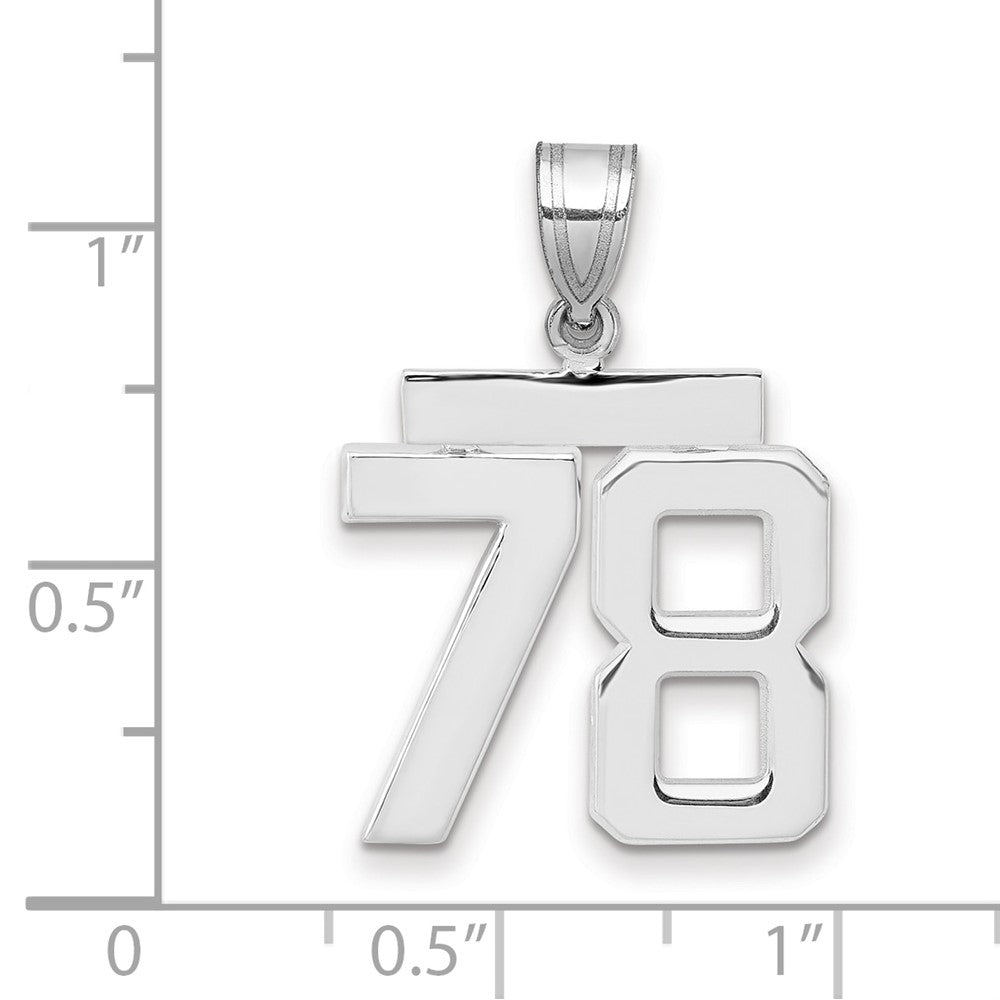 14kw Medium Polished Number 78 Charm