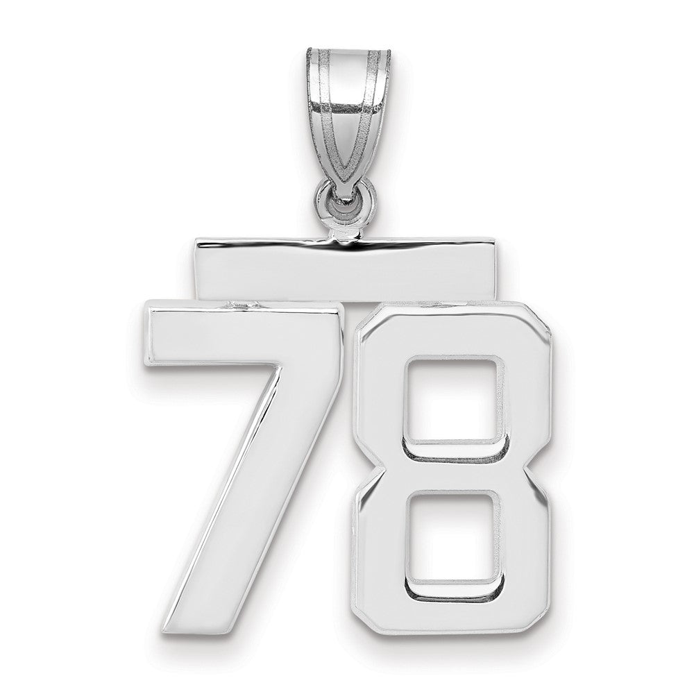 14kw Medium Polished Number 78 Charm