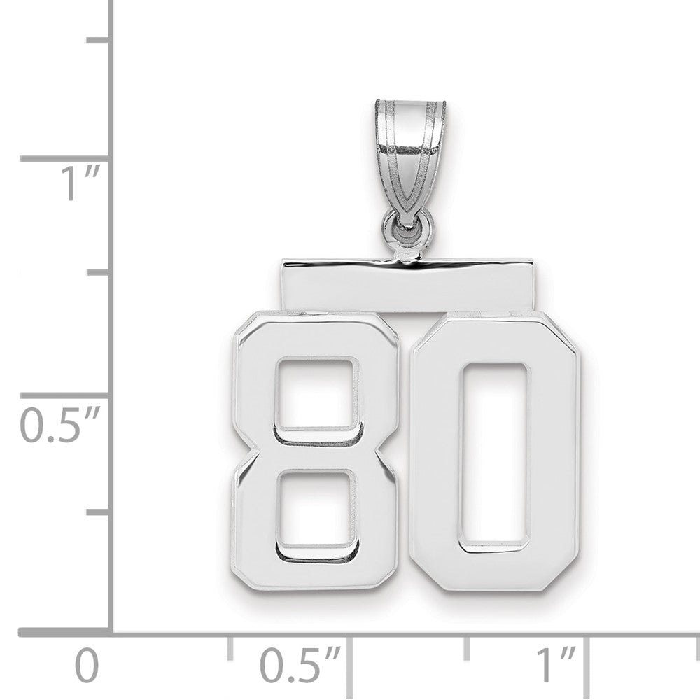 14kw Medium Polished Number 80 Charm