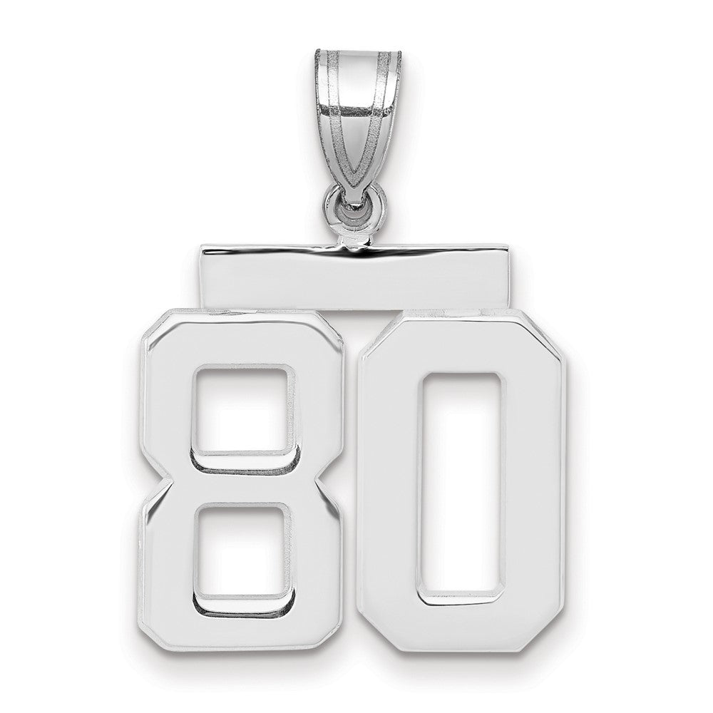 14kw Medium Polished Number 80 Charm