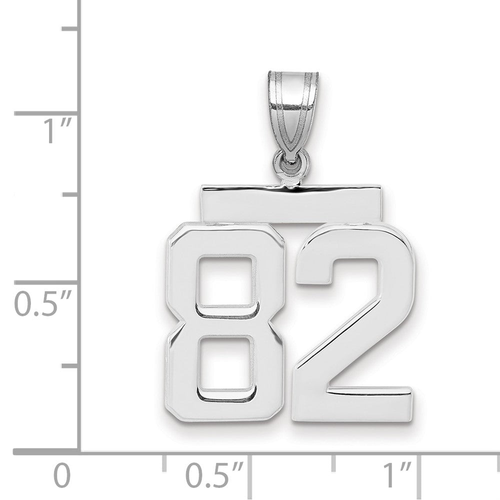 14kw Medium Polished Number 82 Charm