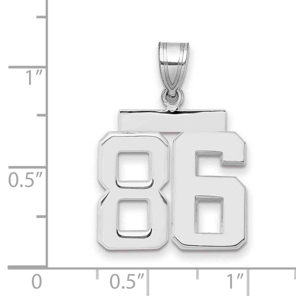 14kw Medium Polished Number 86 Charm