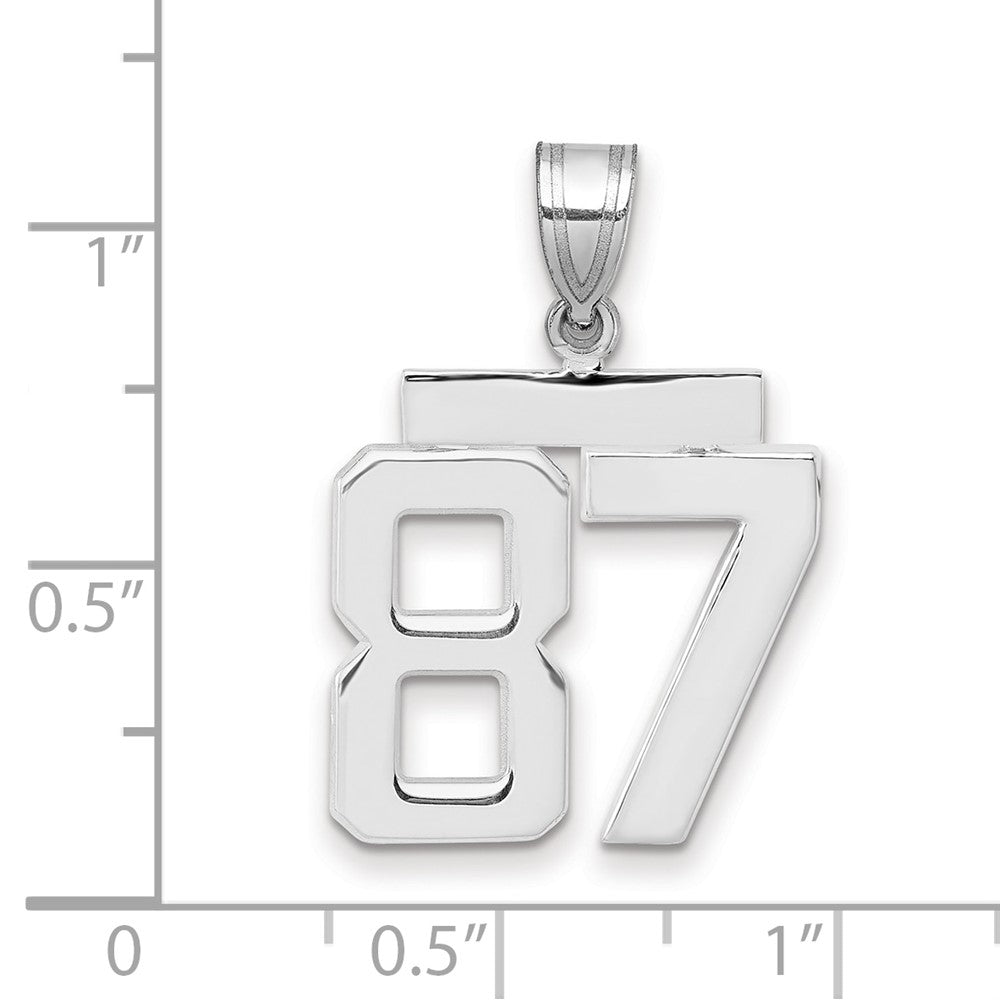 14kw Medium Polished Number 87 Charm