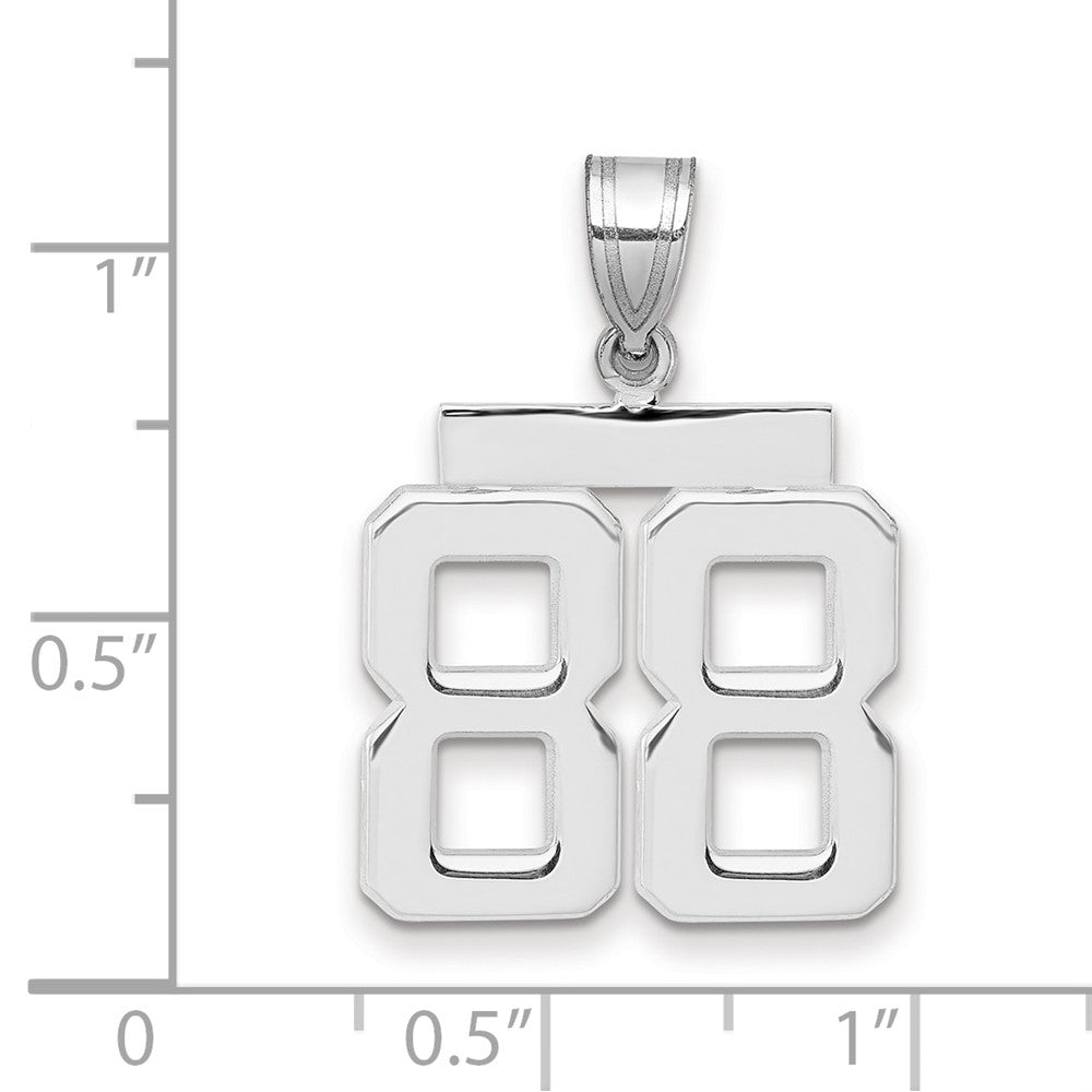 14kw Medium Polished Number 88 Charm