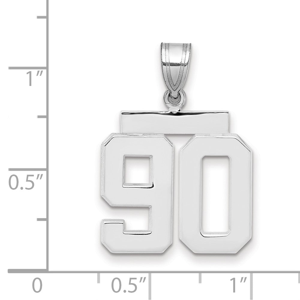 14kw Medium Polished Number 90 Charm