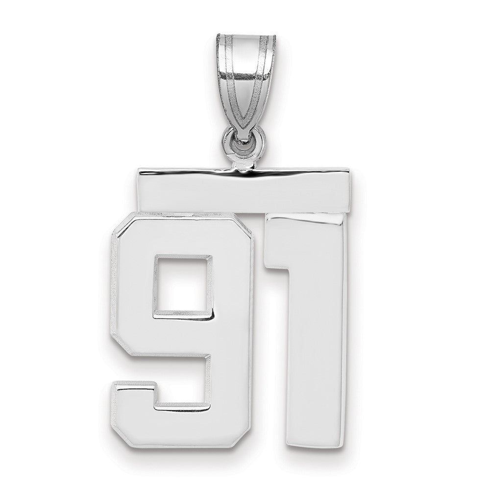 14kw Medium Polished Number 91 Charm