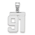 14kw Medium Polished Number 91 Charm