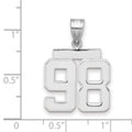 14kw Medium Polished Number 98 Charm