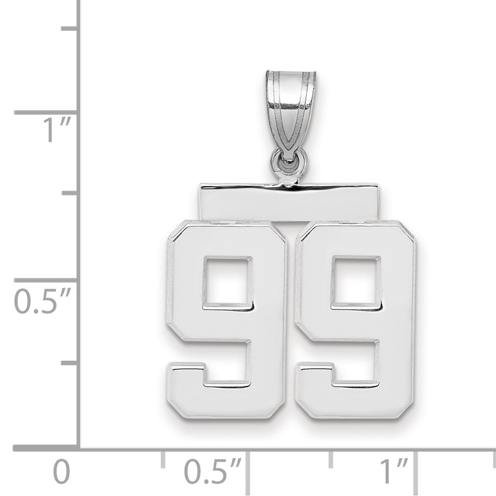 14kw Medium Polished Number 99 Charm