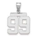 14kw Medium Polished Number 99 Charm