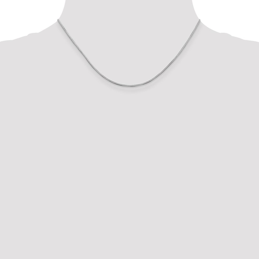 14k White Gold 1mm Octagonal Snake Chain