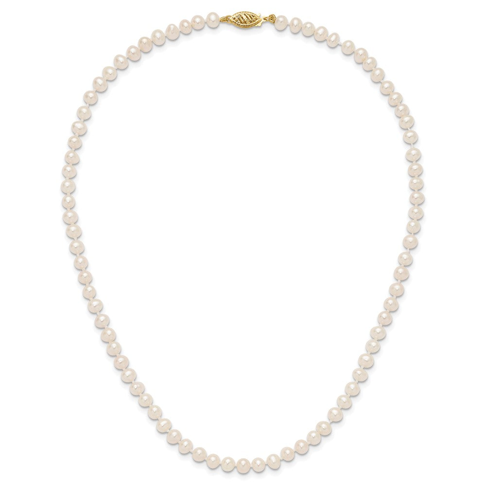 14k 4-5mm White Near Round Freshwater Cultured Pearl Necklace