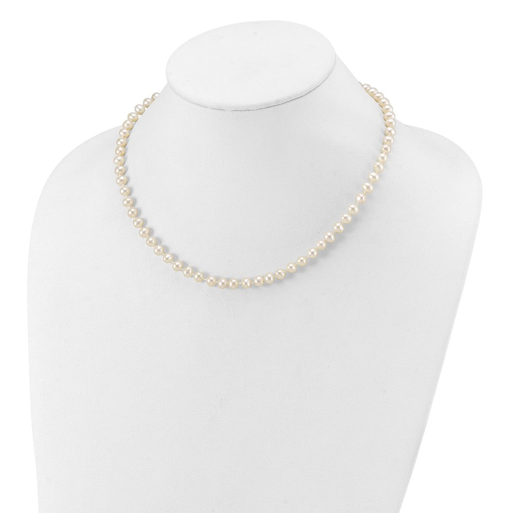 14k 5-6mm White Near Round Freshwater Cultured Pearl Necklace
