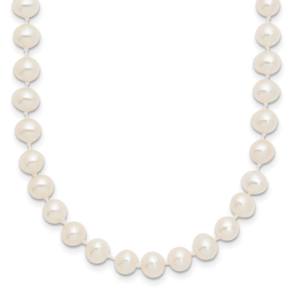 14k WG 5-6mm White Near Round Freshwater Cultured Pearl Necklace