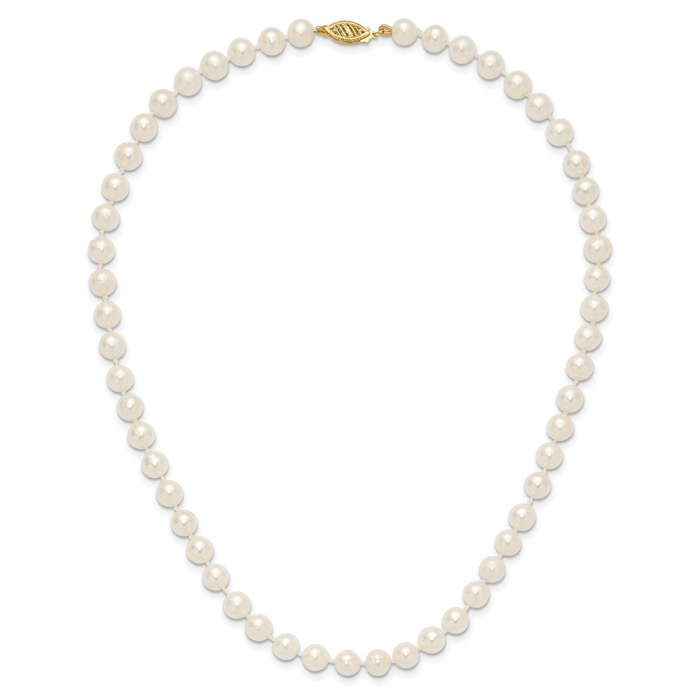 10k 6-7mm White Near Round Freshwater Cultured Pearl Necklace