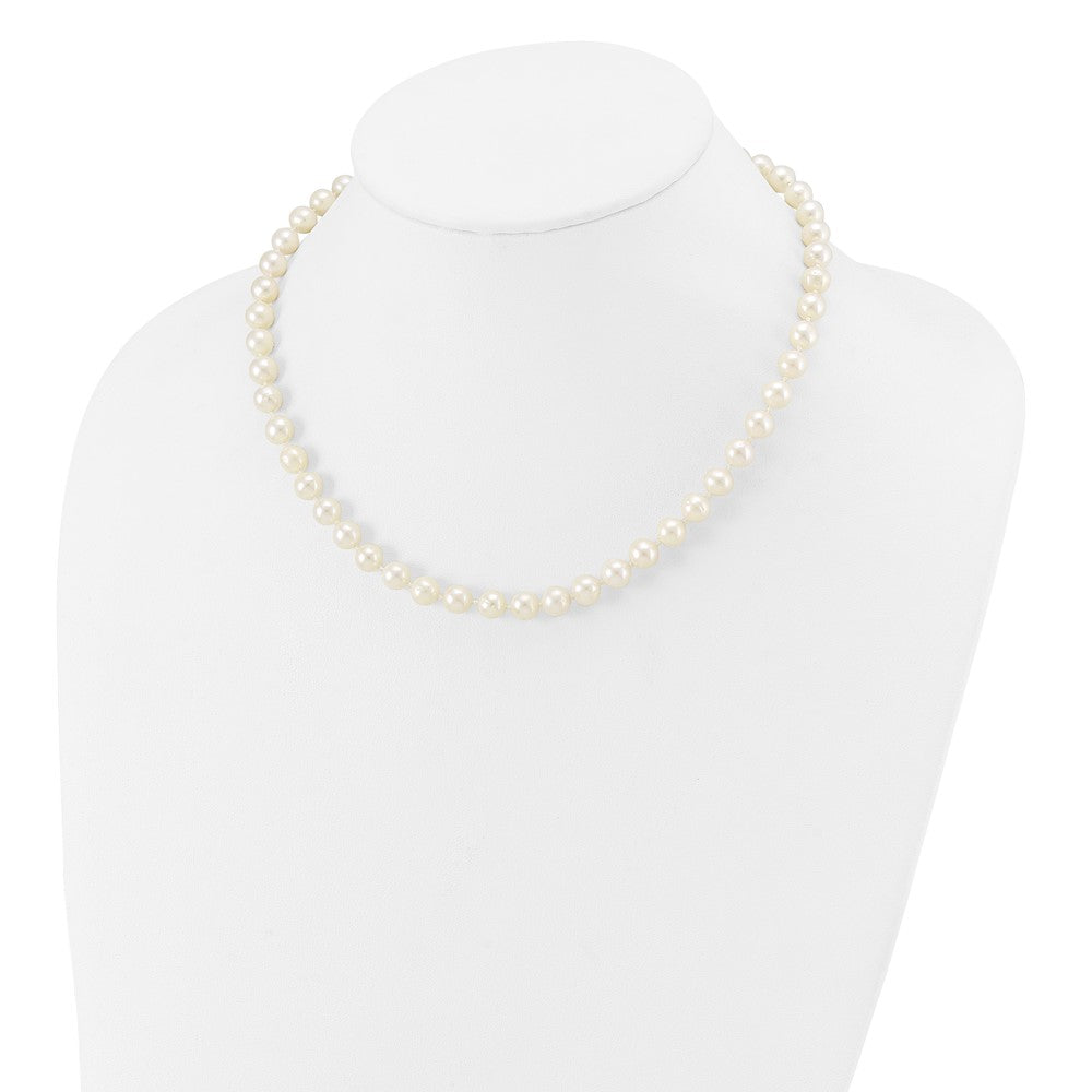 14k 7-8mm White Near Round Freshwater Cultured Pearl Necklace