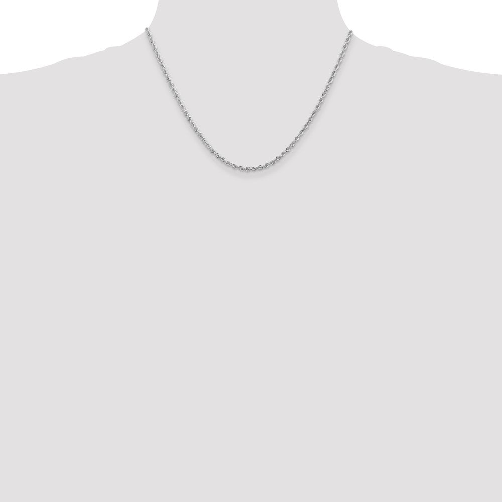 14k White Gold 2.75mm D/C Quadruple Rope Chain
