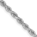 14k White Gold 2.75mm D/C Quadruple Rope Chain