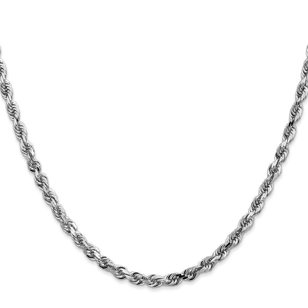 14k White Gold 4.0mm D/C Quadruple Rope Chain