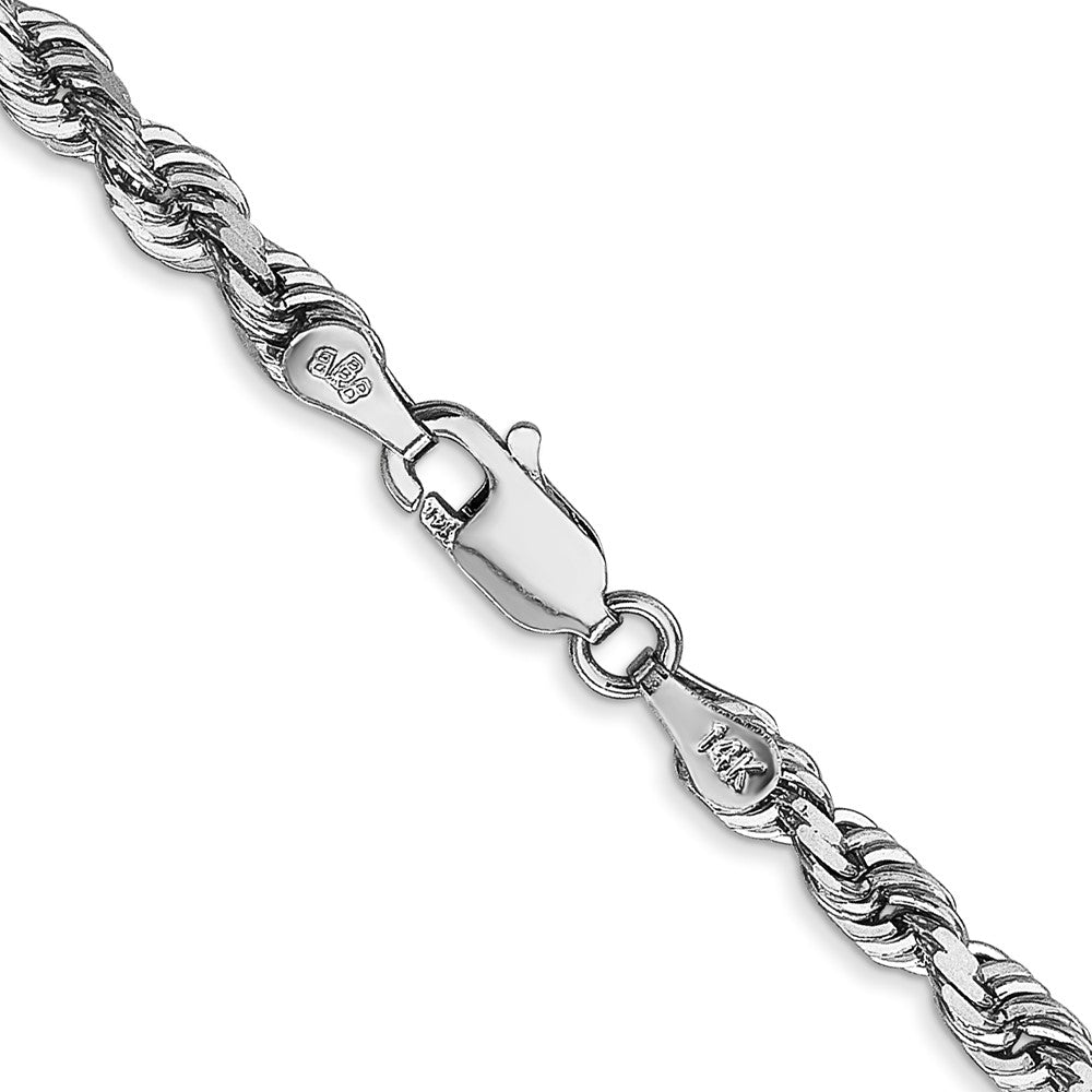 14k White Gold 4.0mm D/C Quadruple Rope Chain