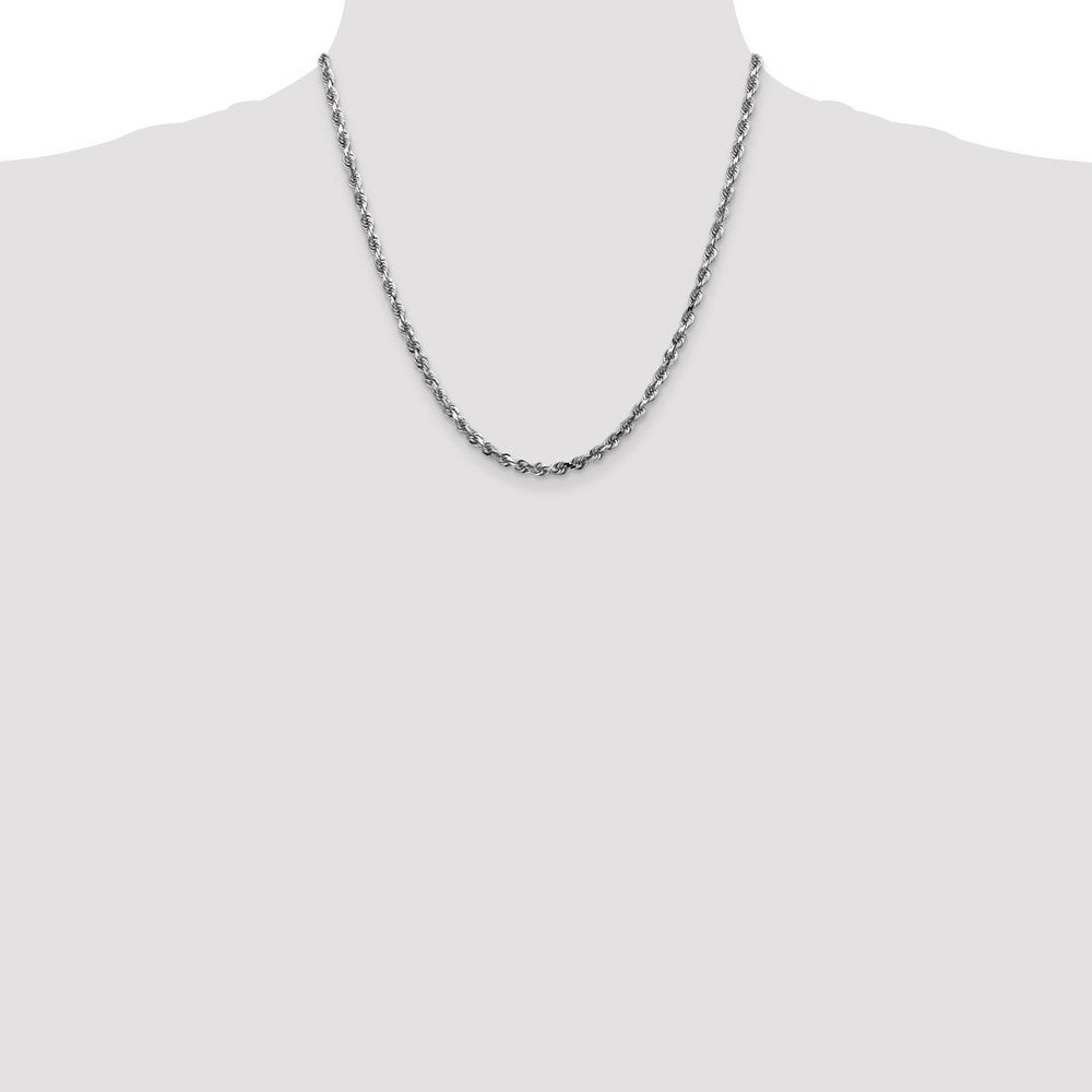 14k White Gold 4.0mm D/C Quadruple Rope Chain