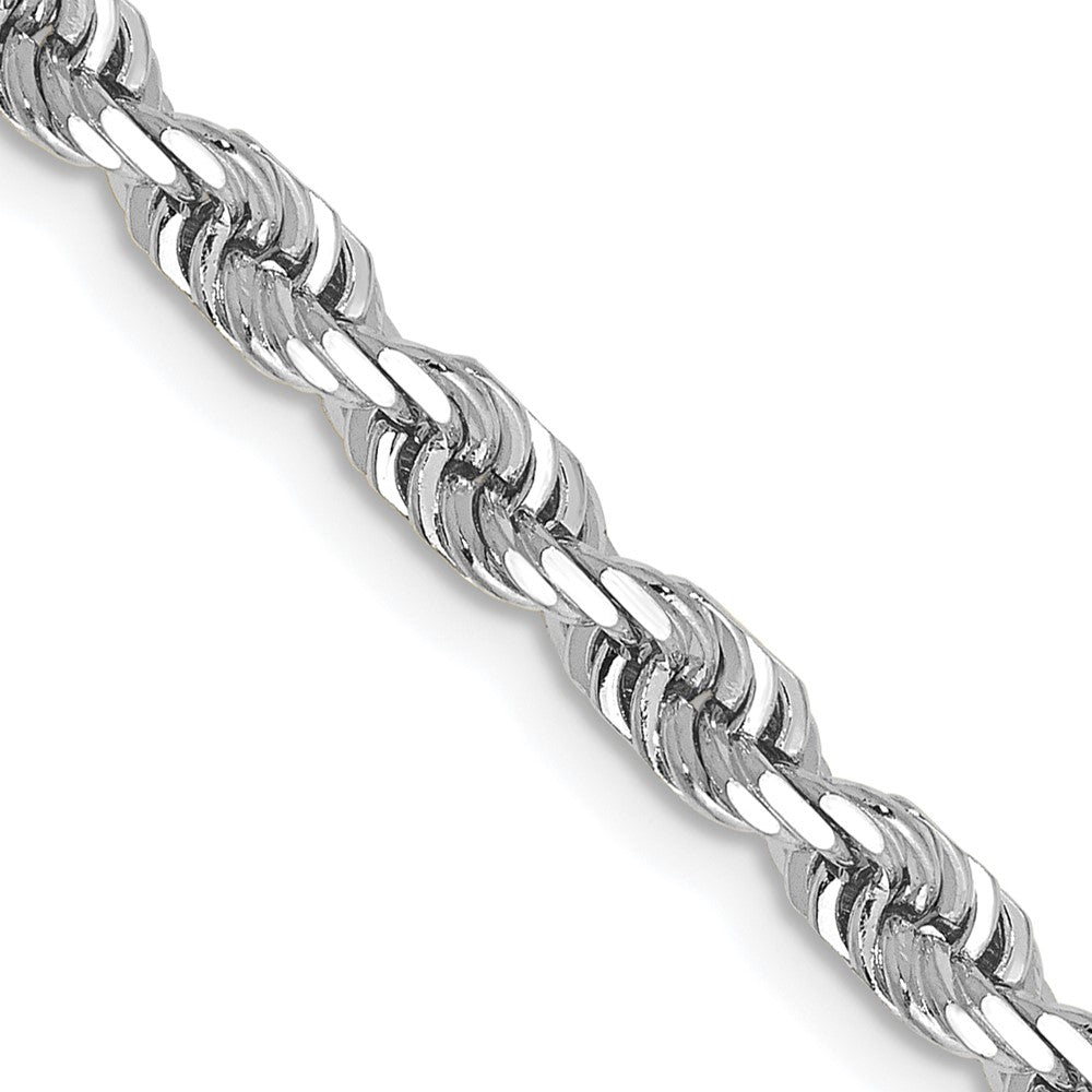 14k White Gold 4.0mm D/C Quadruple Rope Chain