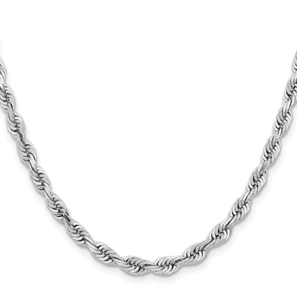 14k White Gold 5.0mm D/C Quadruple Rope Chain