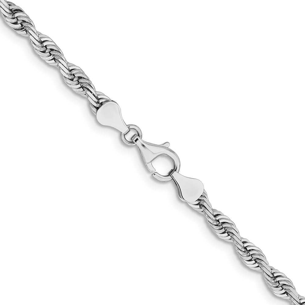 14k White Gold 5.0mm D/C Quadruple Rope Chain