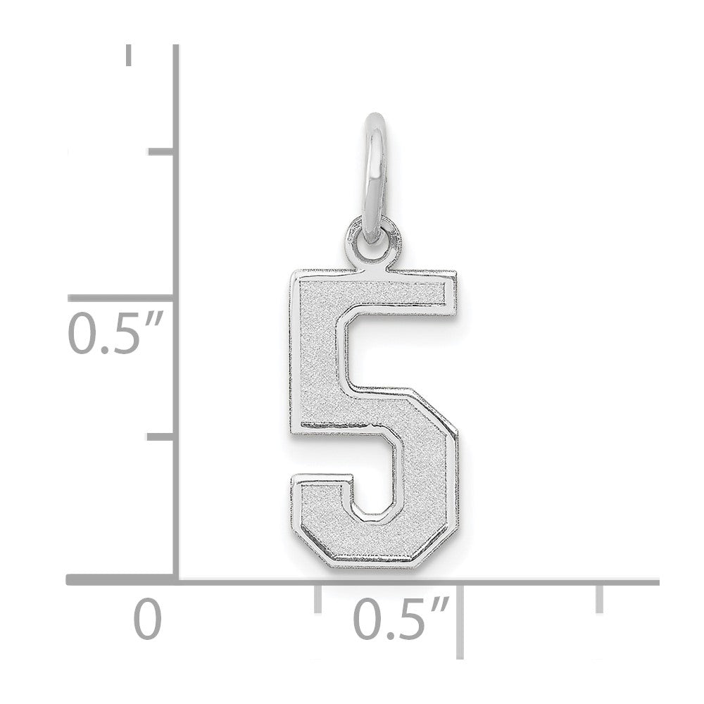 14kw Medium Satin Number 5 Charm