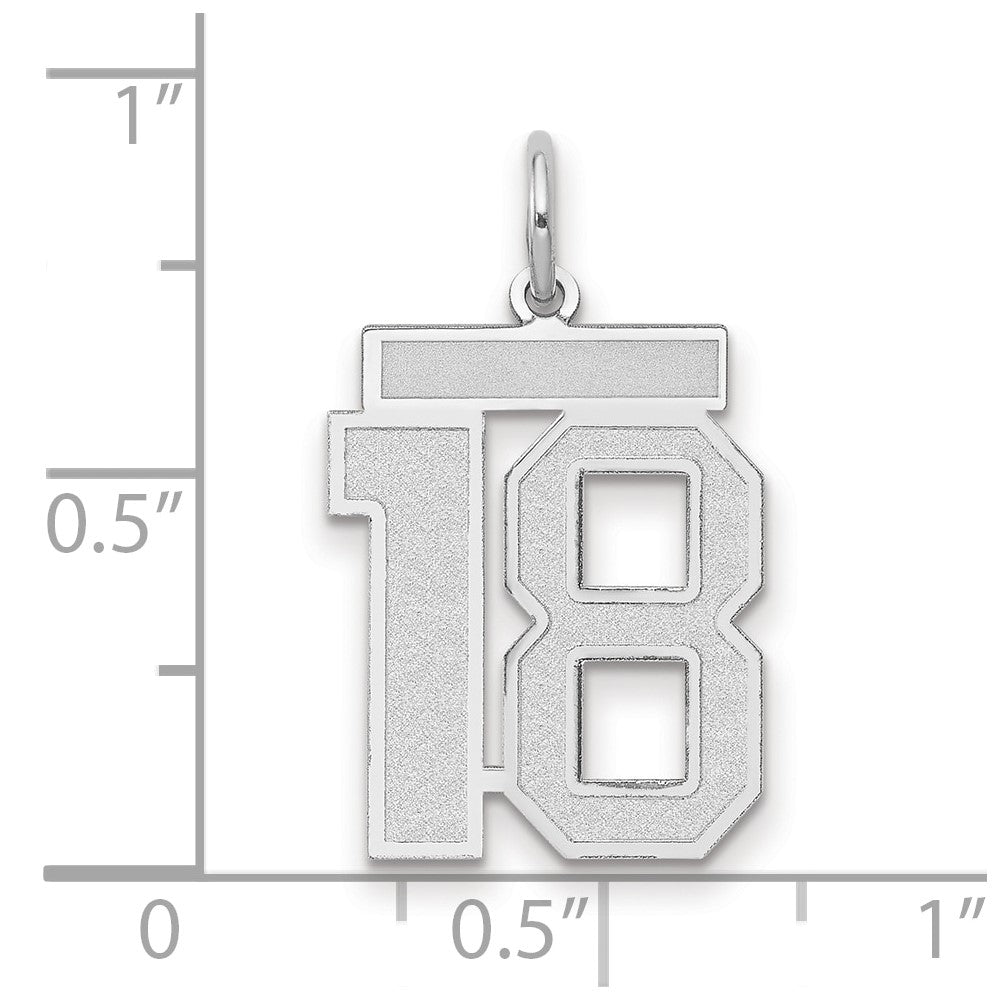 14kw Medium Satin Number 18 Charm