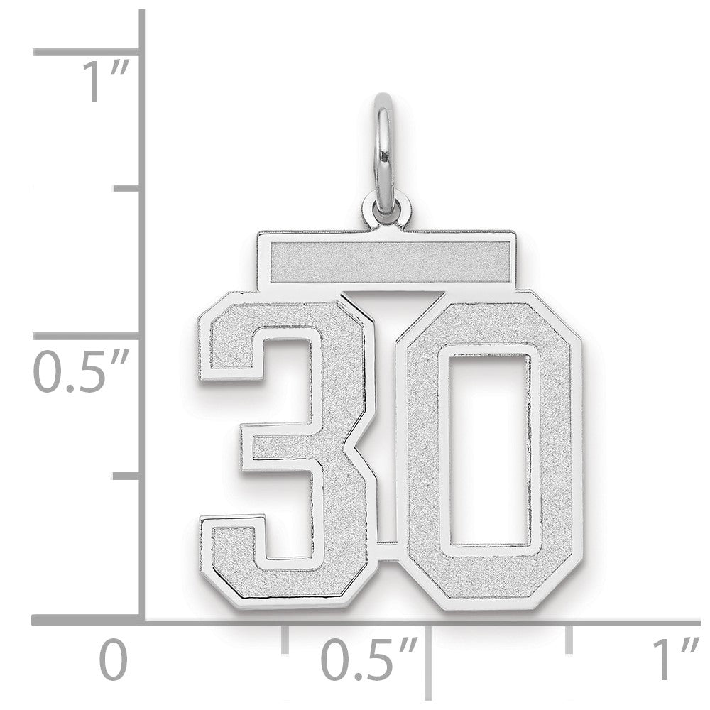 14kw Medium Satin Number 30 Charm