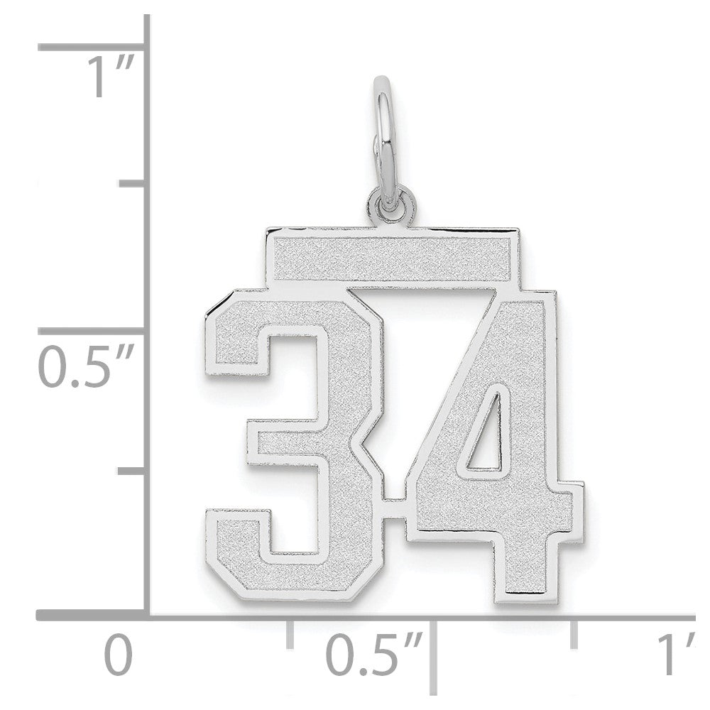 14kw Medium Satin Number 34 Charm