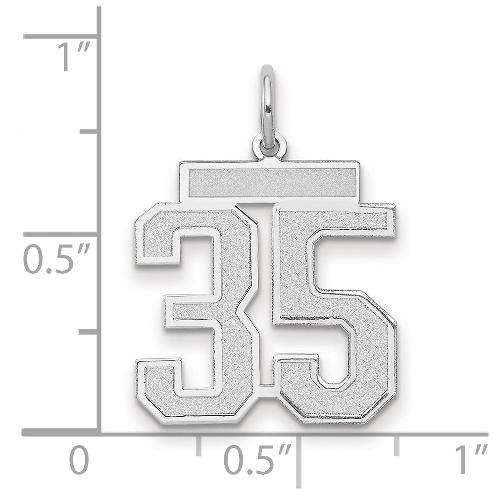 14kw Medium Satin Number 35 Charm