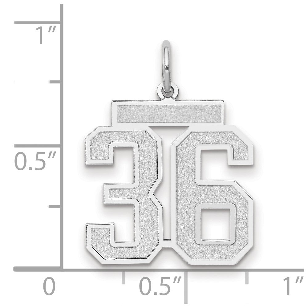 14kw Medium Satin Number 36 Charm