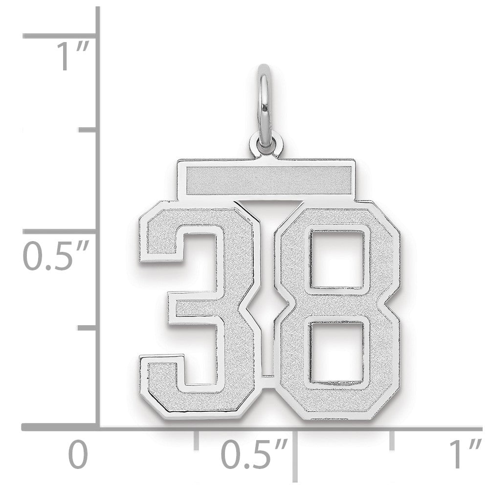 14kw Medium Satin Number 38 Charm