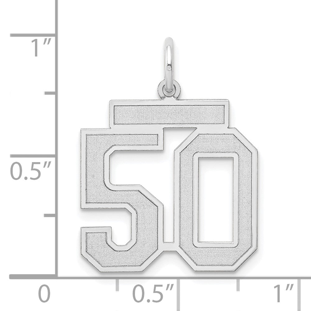 14kw Medium Satin Number 50 Charm