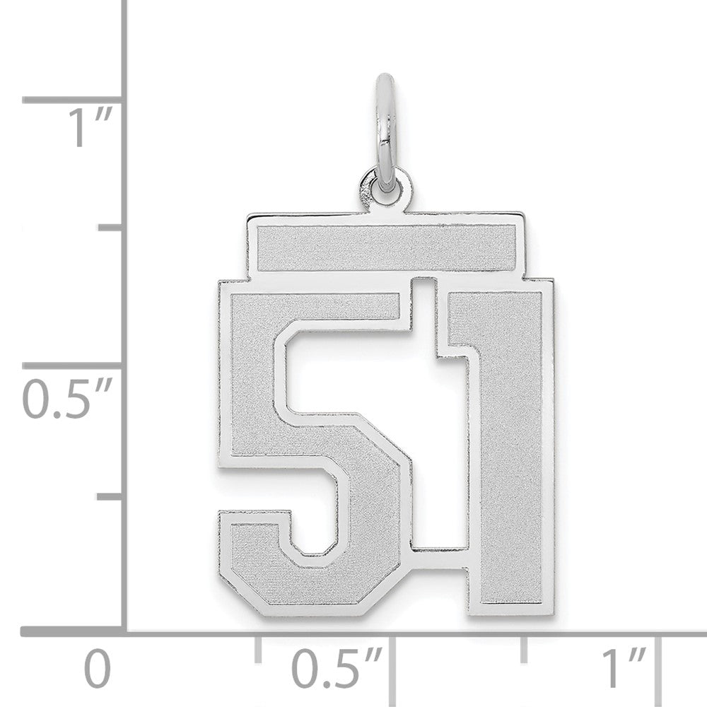 14kw Medium Satin Number 51 Charm