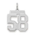 14kw Medium Satin Number 58 Charm