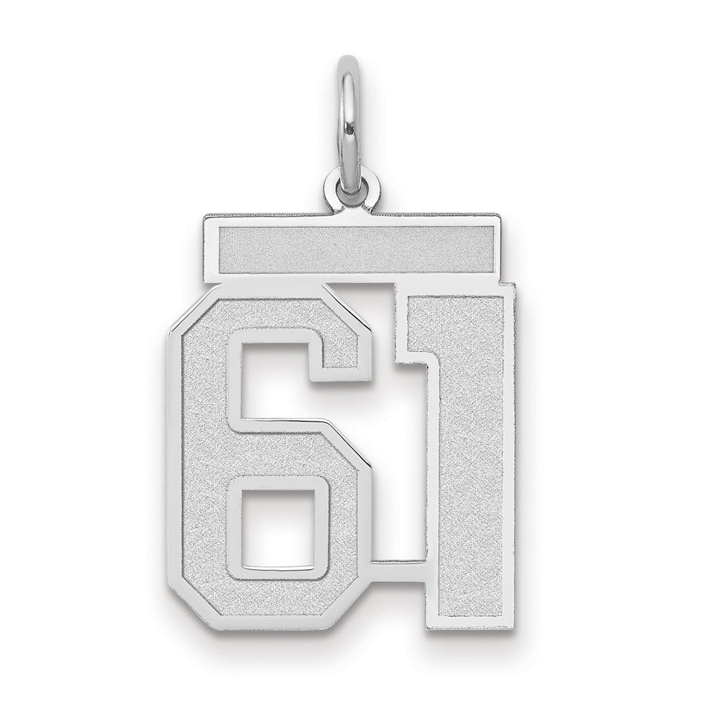 14kw Medium Satin Number 61 Charm