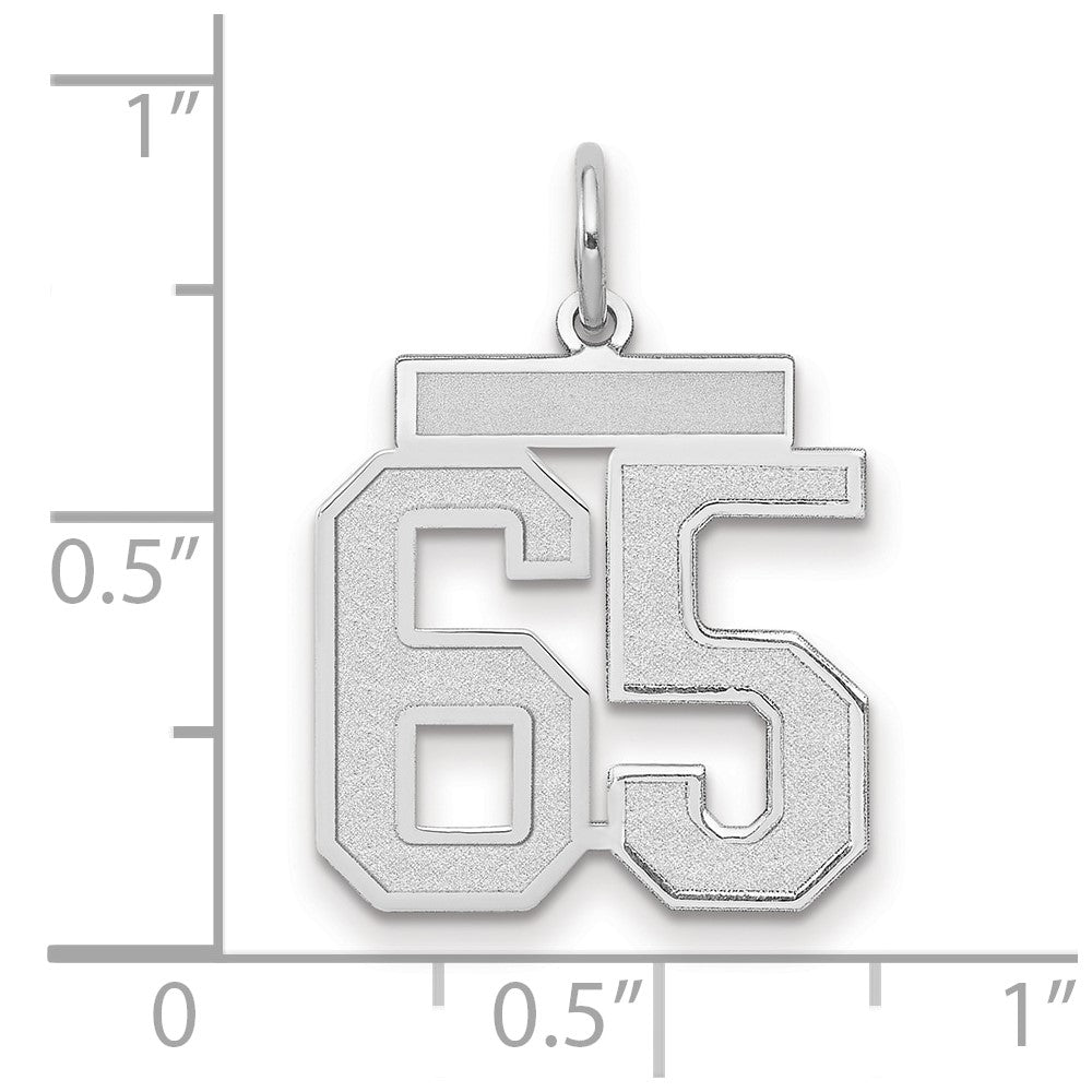 14kw Medium Satin Number 65 Charm