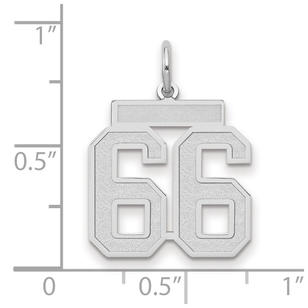 14kw Medium Satin Number 66 Charm