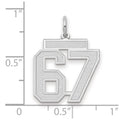 14kw Medium Satin Number 67 Charm